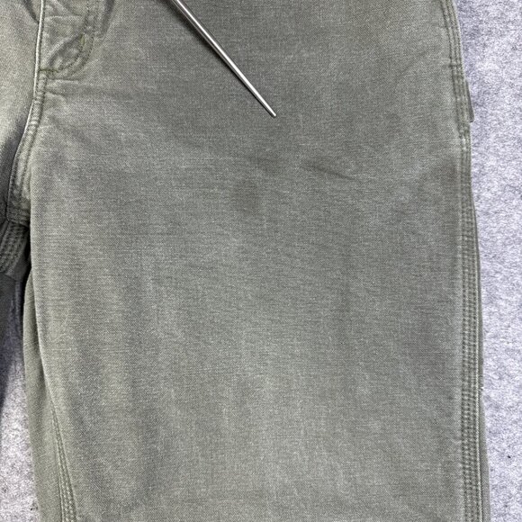 Carhartt Pants Mens 38x36 Green Flannel Lined Workwear B111 MOS Olive - Picture 6 of 13